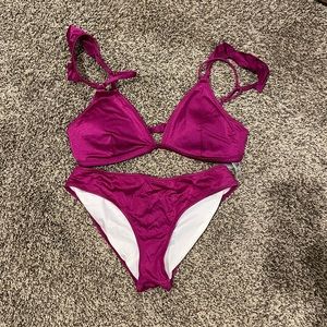 Victoria’s Secret Pink off the shoulder swimsuit. Only worn a couple of times.